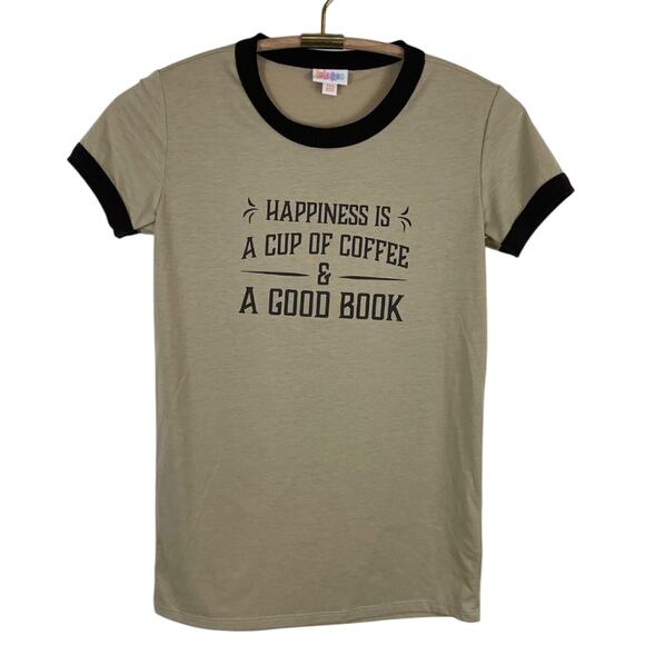 LuLaRoe Happiness Is A Cup Of Coffee & A Good Book Tee Size XXS - Picture 1 of 8